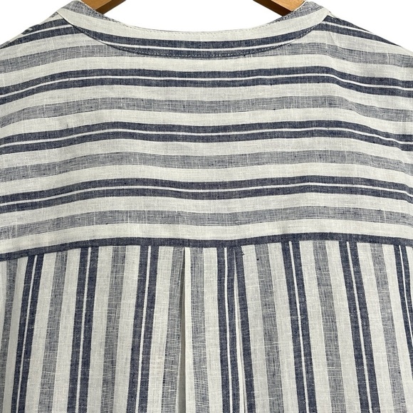 Jones New York Navy & Off-White Striped Linen-blend Shift Dress w/Pockets Sz. 16 - Picture 4 of 9
